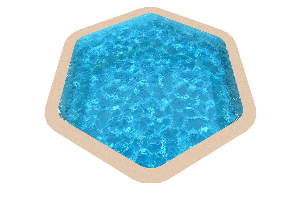 Piscine forme hexagonale